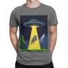Abducted Pixel UFO Funny Graphic 100 Cotton TShirt UFO Tees Tops For Unisex