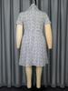 AOMEI White Women Dresses Short Sleeve Printed Slim Fit Knee Legnth Office Work Dress Plus Size