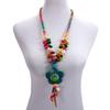 JMXD-Bohemian ethnic style necklace coconut shell pendant colorful multi-layer beaded retro hand-woven necklace women's jewelry