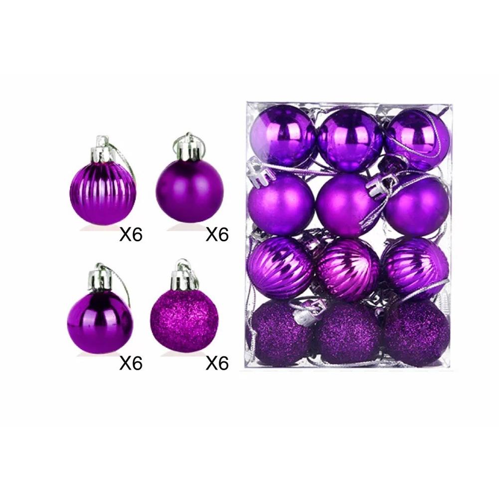 Christmas Baubles Decoration Xmas 24pcs/set Glitter Ball Party Home Decor