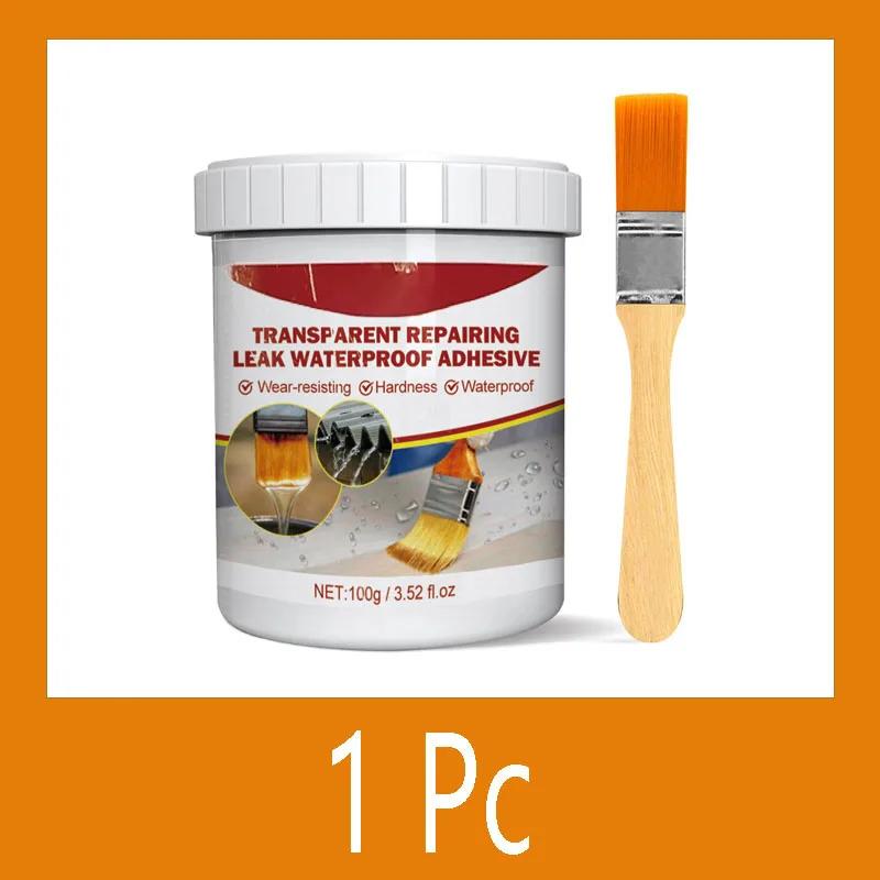 

Невидимий водонепроникний агент Міцне прозоре ущільнювальне покриття Ремонтний клей проти протікання Невидима паста Клей із пензлем 100-1000 г