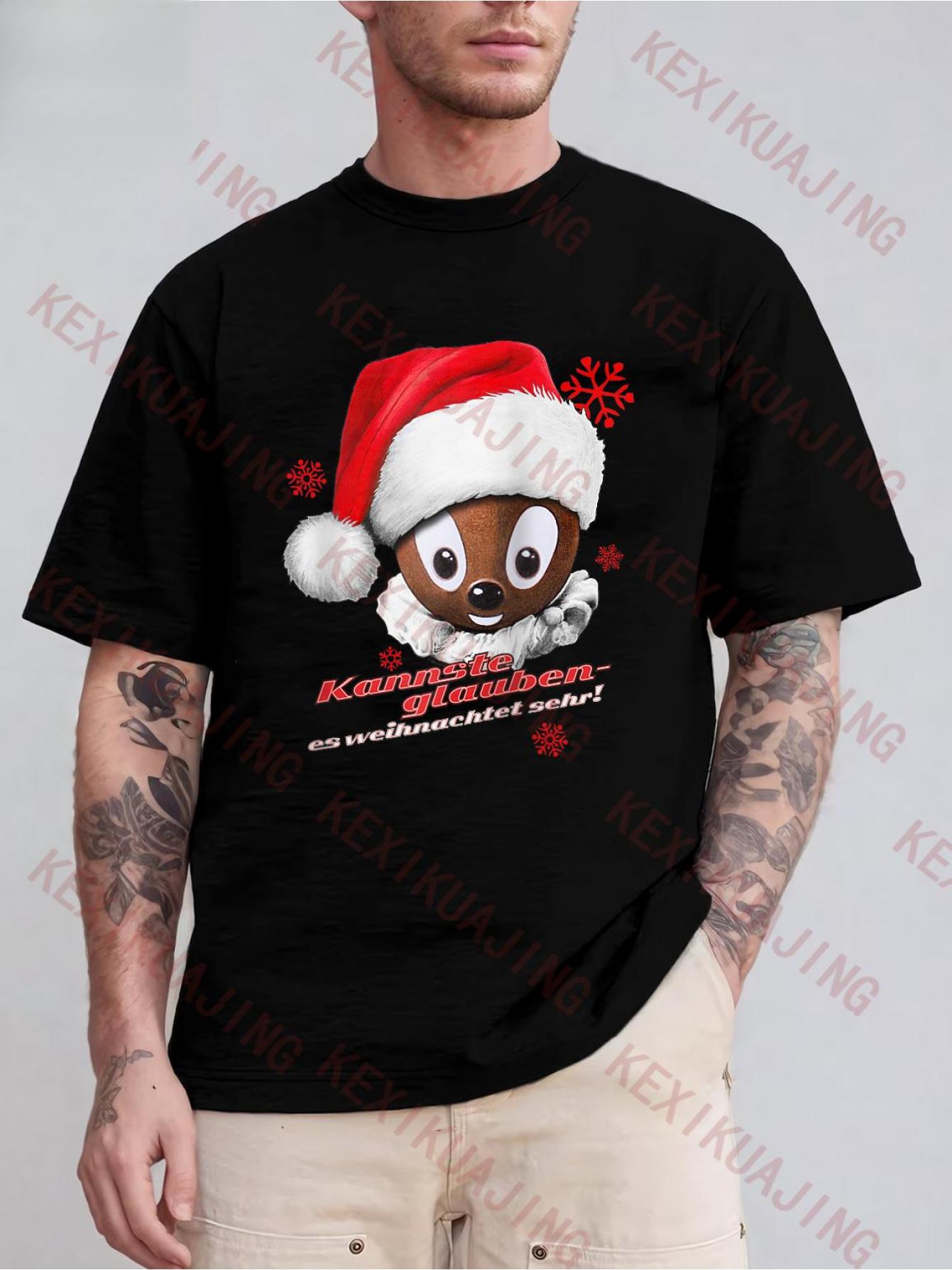 

Pittiplatsch - Can You Believe It Is Truly Here! Black Short-Sleeved T-Shirt with Raglan Sleeves XXL