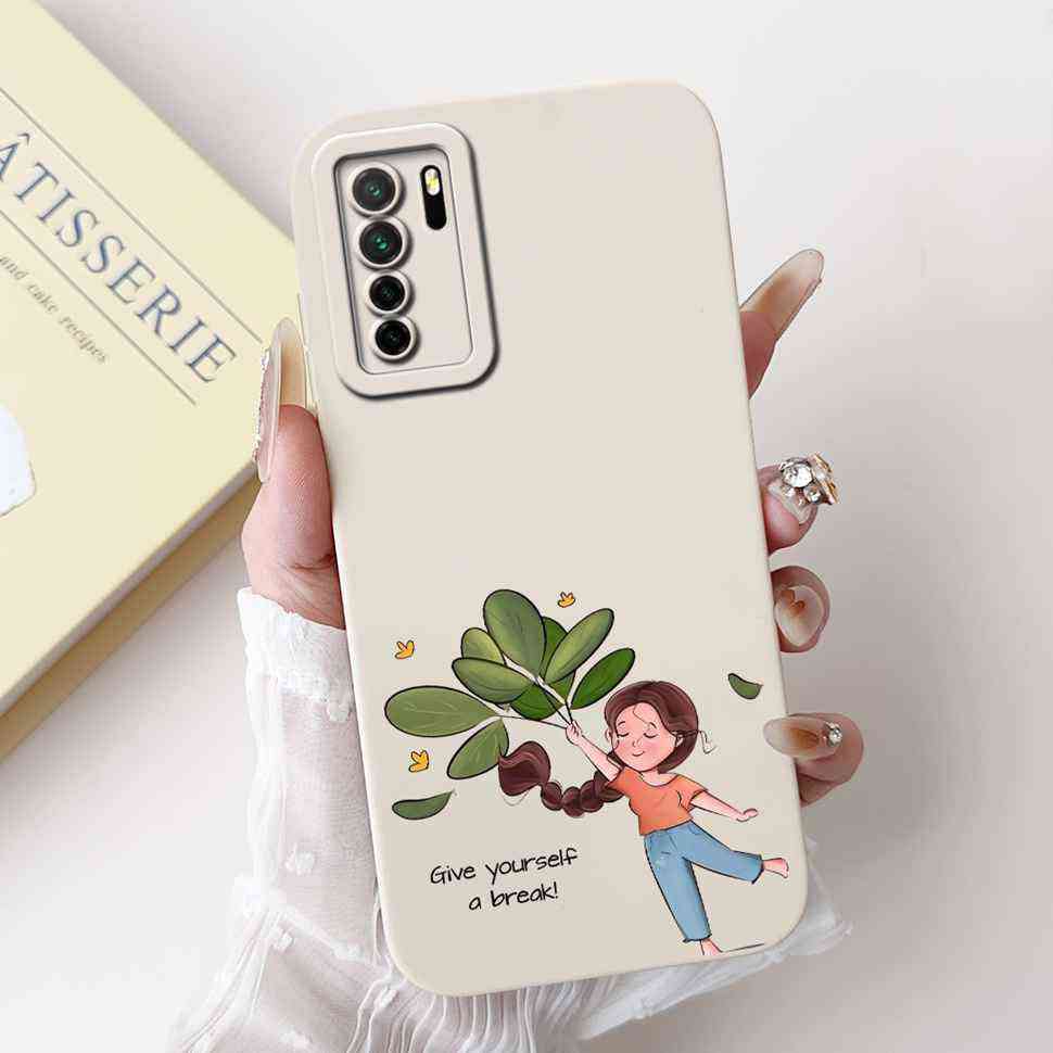 Für Huawei Nova 7 SE CDY-AN00 Weiches Silikon Modeblumen Hülle Für Huawei Nova7 SE Nova 7se 6.5" Niedliche Cartoon Stoßstange Schale