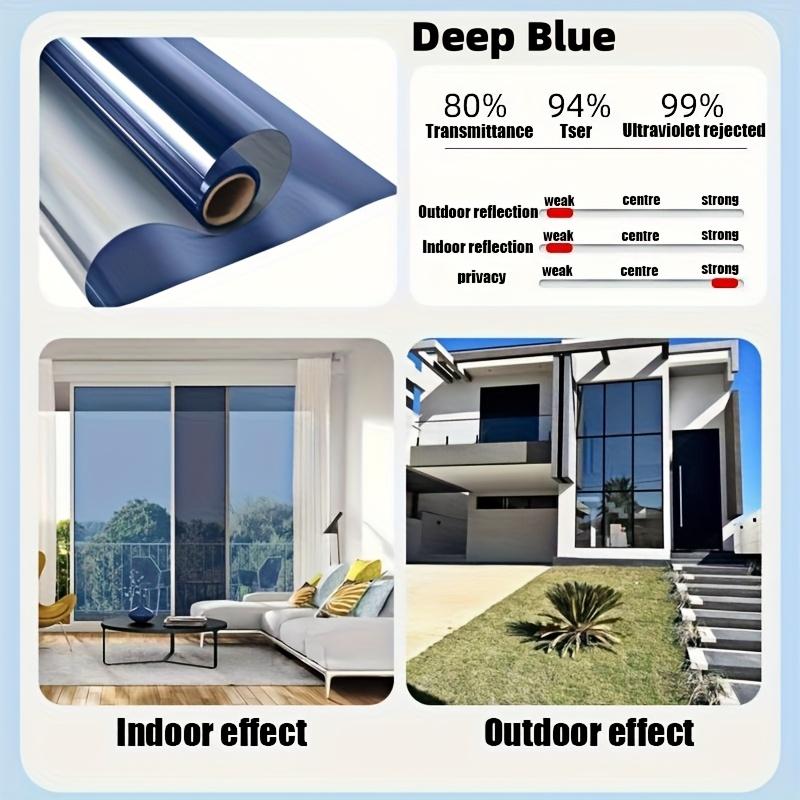 1 Rull Slitesterkt Plastmateriale Personvern Solbeskyttelse Vindusfilm Enveisvisning Anti-Varmeisolasjonsklistremerke for Kontor Statisk Feste Montering