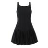 2025 Spring Women's European & American Style Black Sleeveless Backless Button-Down Dress