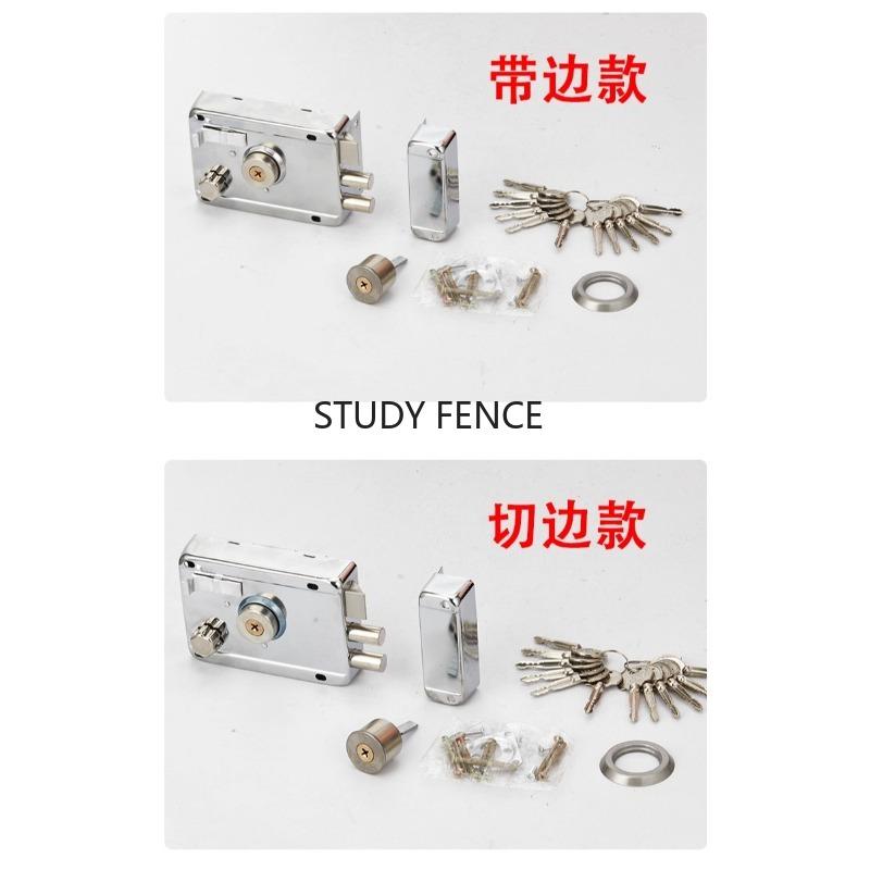 1 Set of Old Style Exterior Door Lock Set Anti-theft Door Lock Indoor Iron Door Lock with A Key Household Hardware Accessories