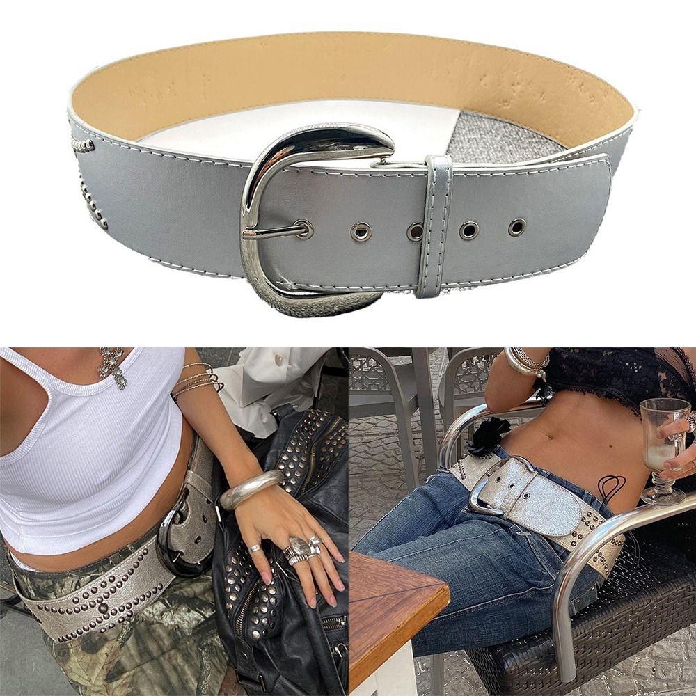 

Y2K Punk Belt PU Leather Hiphop Jeans Belt New Waistband
