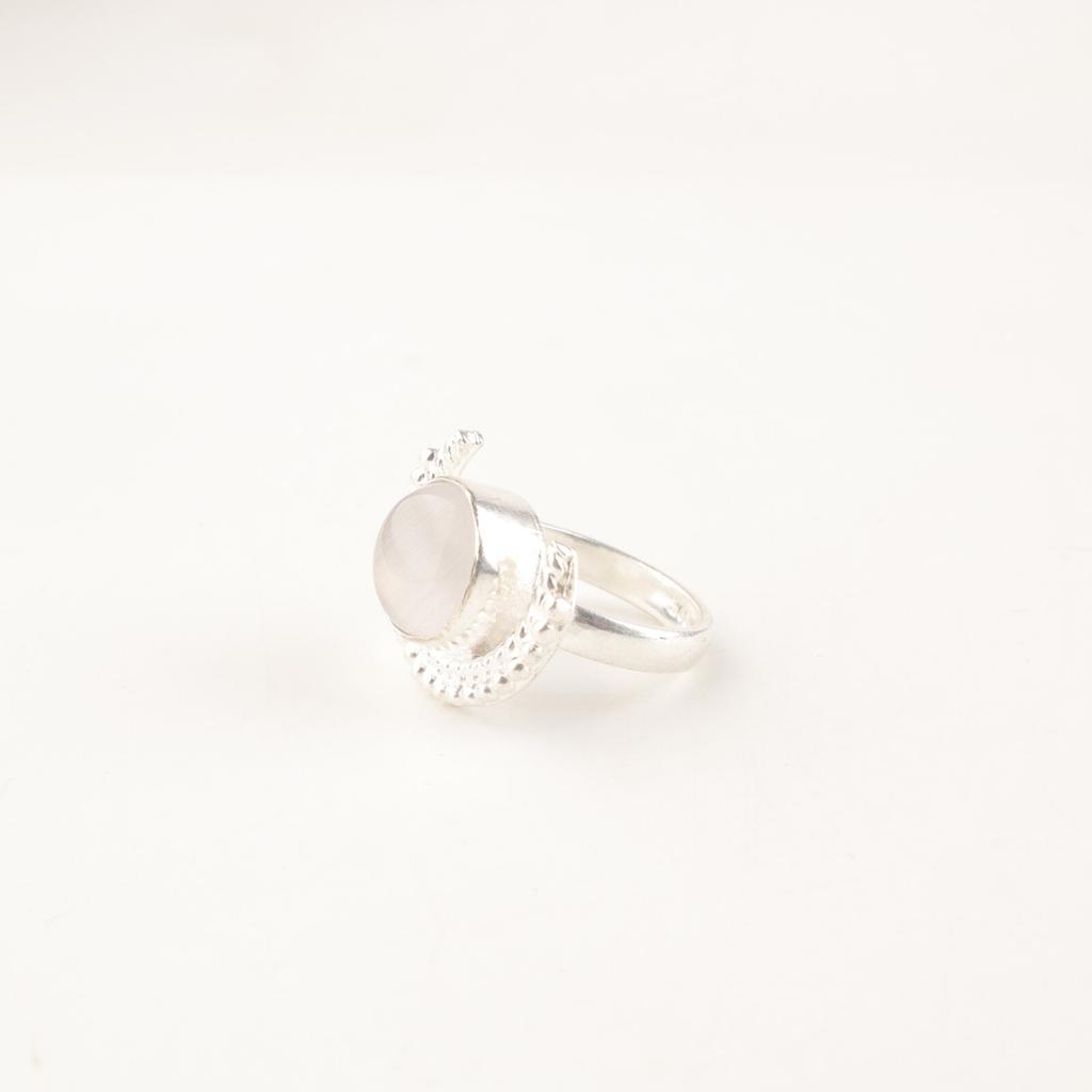 Selenite Gemstone 925 Sterling Silver Handmade Jewelry April Birthstone Ring RR-48-36