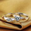 2 Stück Partnerring Herren Damen Kupfer Verstellbar Exquisiter Strassring Schmuck für Dating Party