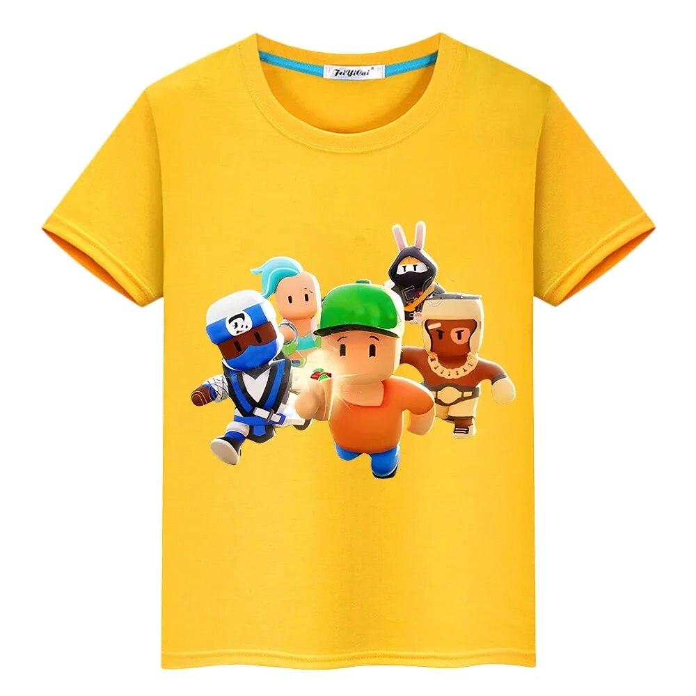 

Футболка Stumble Guys Pride Футболка 100% бавовна y2k цільна повсякденна футболка для хлопчиків у стилі аніме Каваї Короткі топи дитячий одяг для дівчаток 140 синій