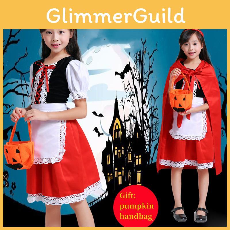 Adorable Little Red Riding Hood Costume For Girls Halloween Cosplay Party