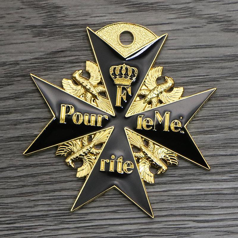Prussia, Blue, Black, Marx Medal, Bravery Merit, Medal, Souvenir, Badge