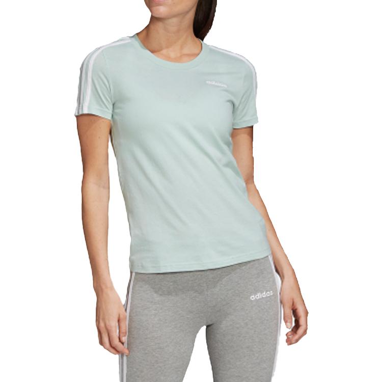 Adidas Cotton Sport Short Sleeve T-Shirt Women Tops Light-Green FM6429
