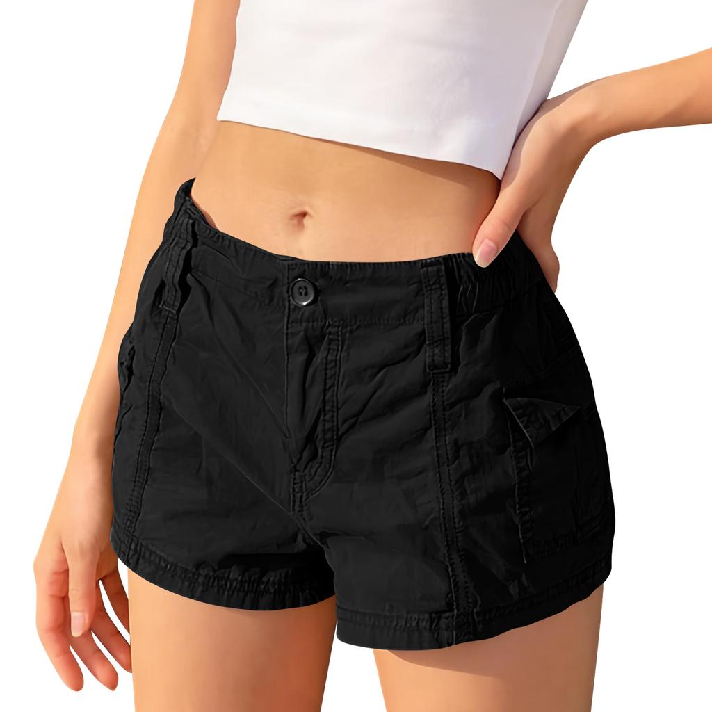 Women High Waist Denim Wide Leg Shorts Loose Fit Casual Vintage Style Button Closure with Pocket Design for Daily Wear