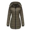 Giacca calda da donna in cotone con cappuccio rimovibile a maniche lunghe, autunno e inverno