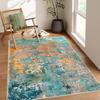 Modern Abstract Area Rugs, Large Washable Rugs for Living Room Bedroom Non Slip, Colorful Indoor Floor Carpet for Dining Room