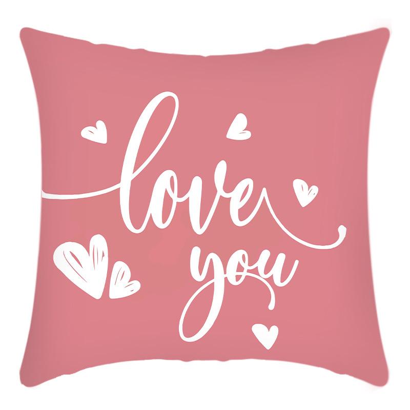Neue Valentinstag Leinen Kurzer Plüsch Kissenbezug Kissen Auto Sofa Kissen Kissenbezug