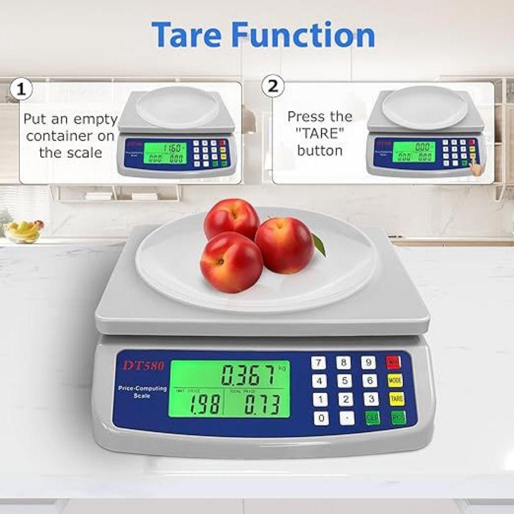 LCD Display Kitchen Digital Scale 30kg/1g Capacity Electronic Pricing Scale Coins Counting