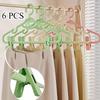 6pcs Clothes Hangers with Clips | Heavy Duty Plastic Closet Organizer Hooks for Laundry and Dorm Wardrobe | Durable Space-Saving