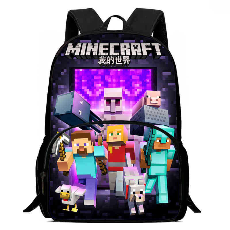 Minecraft Printed Backpack Children'S Elementary School Bag