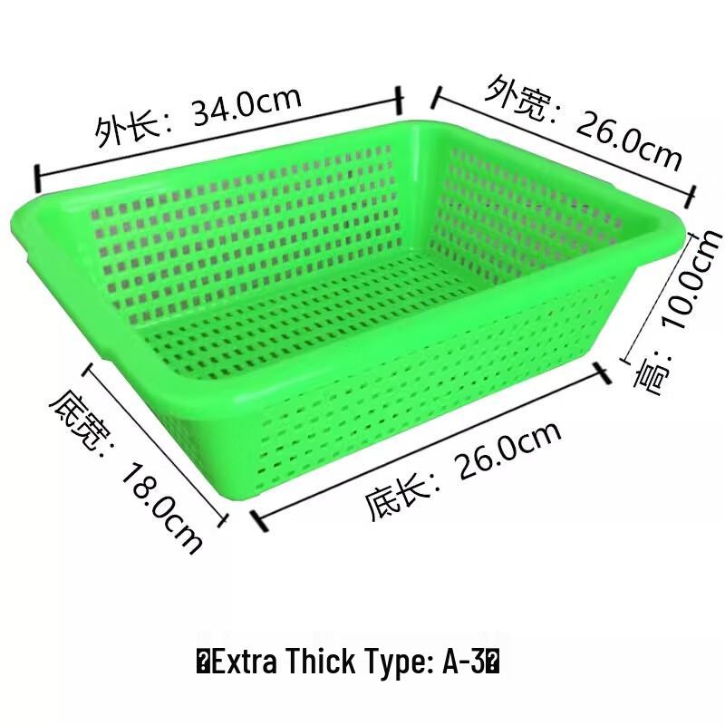 Rectangular Green Extra-Thick Storage & Washing Basket Set