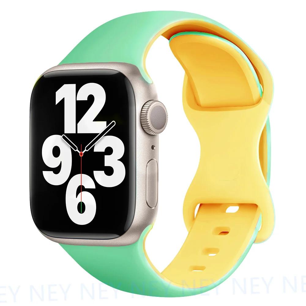 Silicone Strap For Apple Watch Band 45mm 44mm 40mm 41mm 49mm 38mm 42 Correa Bracelet iWatch series 6 ultra2 7 8 9 se 44 mm band