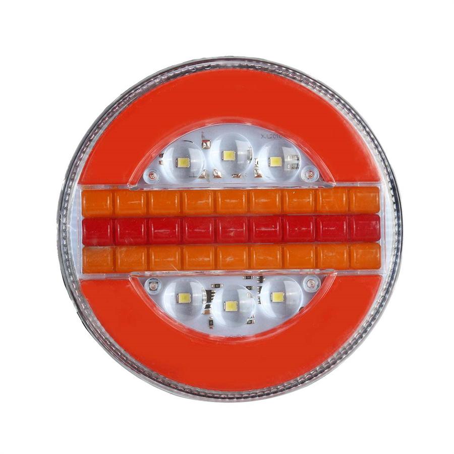 2Pcs 5.3" Dynamic LED Car Bus Van Caravan Lamp Flow Turn Signal Tail Light Brake