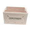 Folding Camping Storage Box with Wooden Lid Collapsible Storage Bin Container with Wheels for Car Camping Picnic
