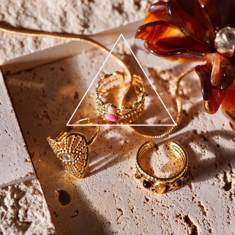 Adjustable Open Chic Finger Ring For Women Featuring Unique Geometric Design And Stylish Material Copper