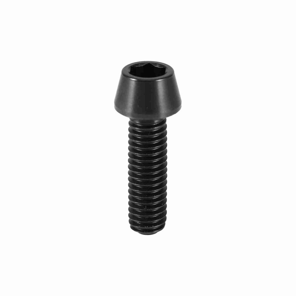 1pc M6x16/20mm Tapered Head Screw Titanium Alloy with Washer Conical Bolt Lightweight Hexagon Cone Hex Screws for Mountain Bike