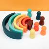 New Rainbow Silicone Building Block Baby Silicone Teether BPA Free Soft Silicone Block Educational Toys Baby Gifts