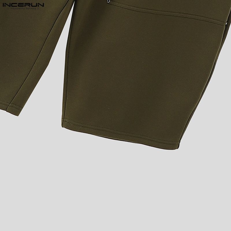 INCERUN Autumn Winter Men Elastic Waist Casual Long Baggy Pants Trousers