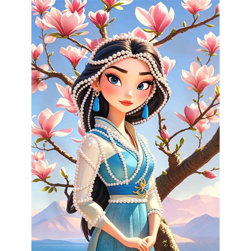 

Disney Pearl Art Painting Cartoon Mulan Handmade diy5D Pearl Gem Painting Pictures Crafts Special Shape Home Wall Decoration 30x40