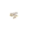 Trendy Leaves Shape Open Rings For Women Gold Silver Color Crystal Copper Ring Female Korean Daily Wear Jewelry Gift