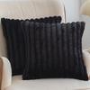 1pc Faux Fur Plush Decorative Throw Pillow Covers Fuzzy Striped Soft Pillowcase Cushion Covers for Sofa Couch Bedroom 18x18 Inch
