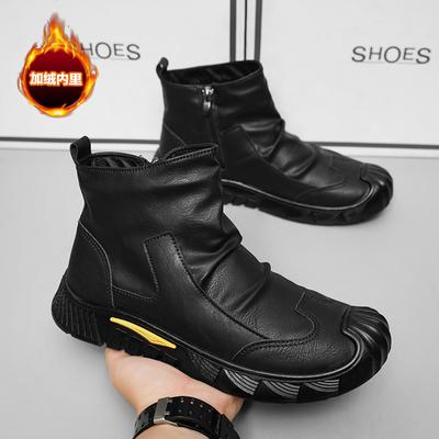 Men's Shoes Winter  New Velvet Non-slip Wear-resistant Tooling Shoes Trendy Versatile Shoes Men's Casual Labor Insurance Shoes
