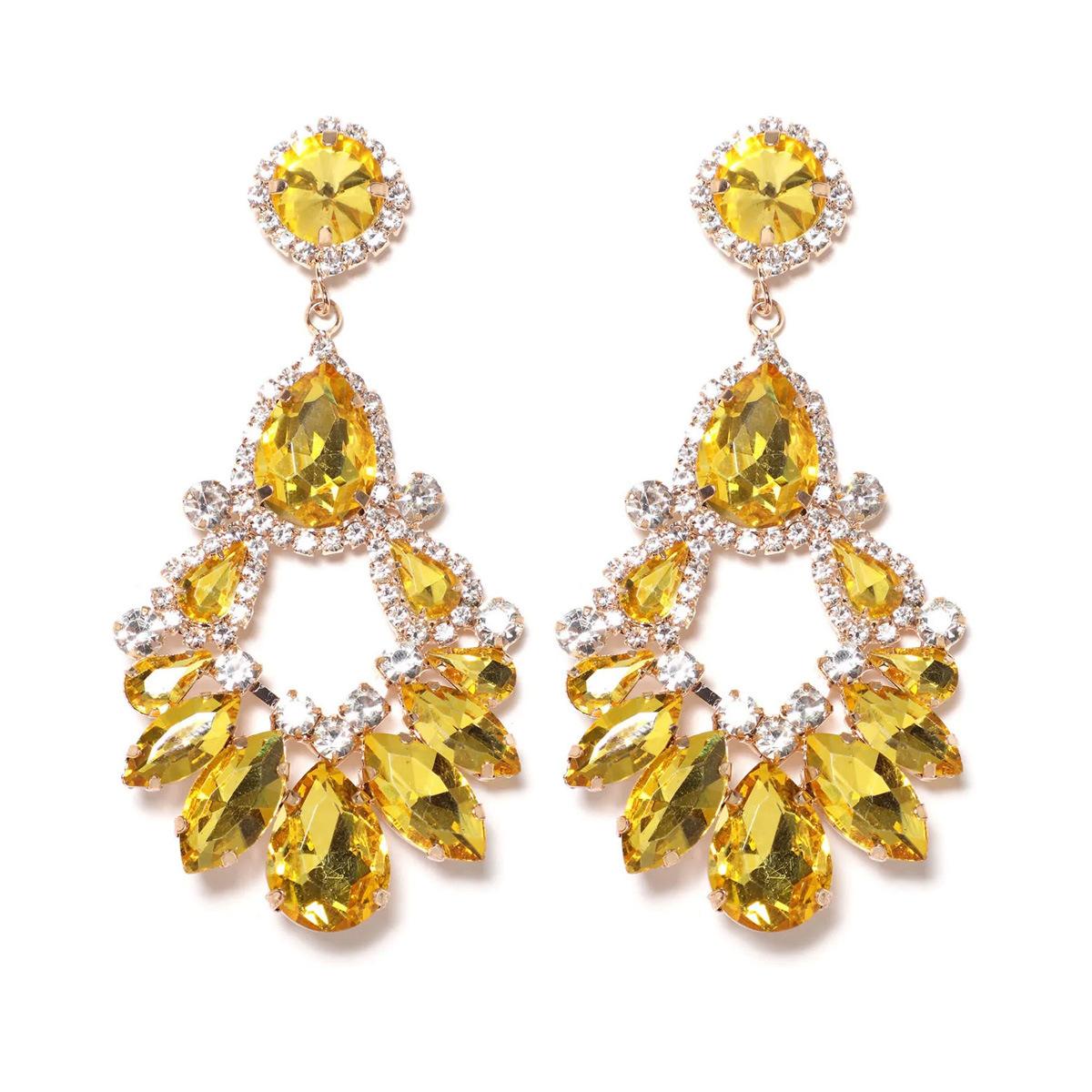 

Stonefans Rhinestone Water Drop Earrings for Women Stud Trending Exaggerate Dangle Earrings Luxury Designer Jewelry