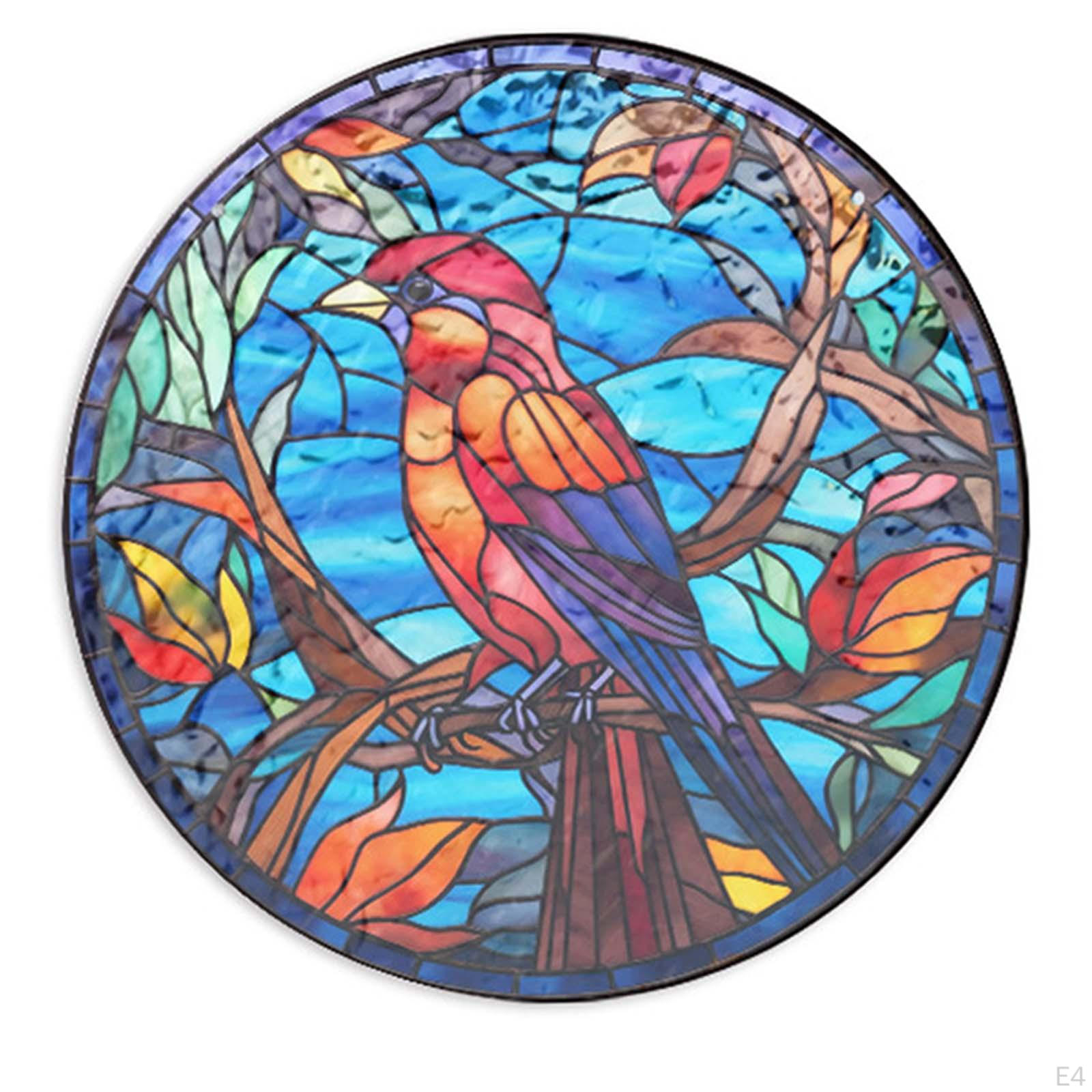 Tuitessine Arbre De Vie En Vitrail Attrape-soleil Sur Le Thème Des Quatre Saisons - Feuilles
