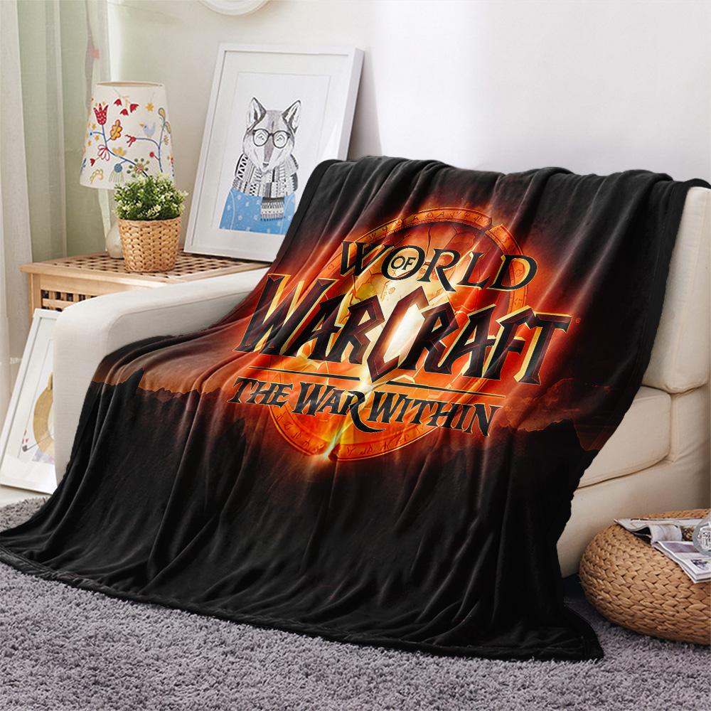 1pz Coperta in Flanella con Stampa Warcraft, Alta qualità Confortevole per Tutte le Stagioni, Decorazione per la Casa, Calore e Comfort, Perfetta per Regali di Natale