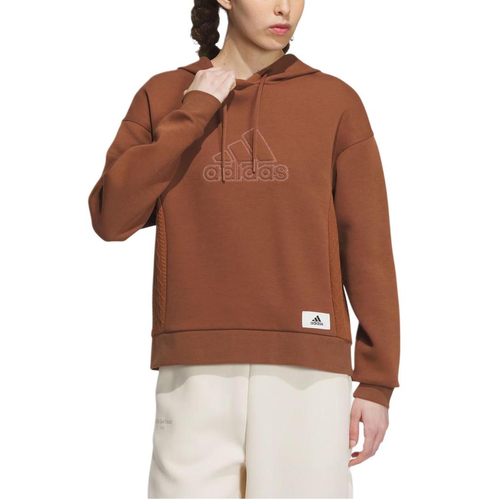 Adidas Lounge Sweatshirts Women's Brown Hooded Moderate Regular IP0755