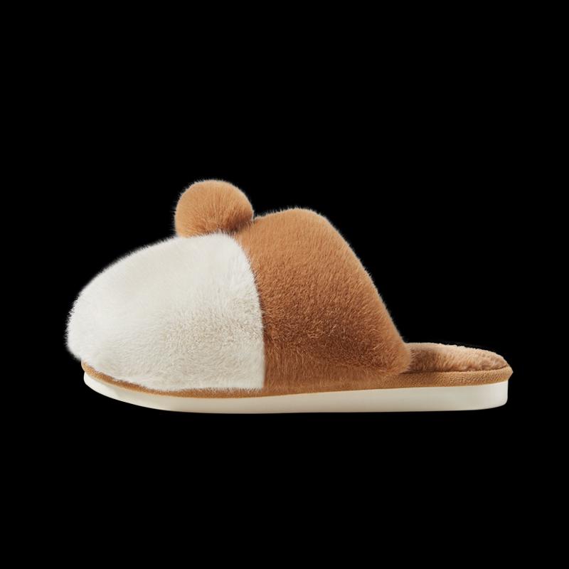 

2025 Autumn/Winter Women s Corgi Fur Plush Slippers - Cozy, Thick-Soled, Closed-Toe, Warm Cotton Design. 39-40