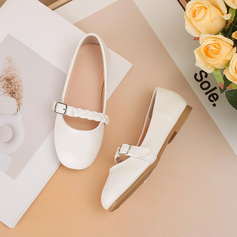 Mädchen Mode Vielseitige Mädchen Lederschuhe 2025 Frühling Neue Kinder Mary Jane Schuhe Schlicht Flachmündig Mädchen Freizeitschuh Zapatos
