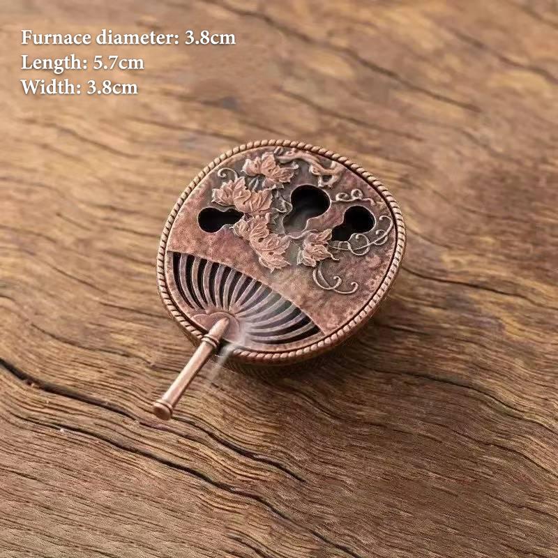 Vintage Alloy Incense Burner Stick Holder Three Legged Hollow Out Mini Sandalwood Censer Incense Burner Home Decoration