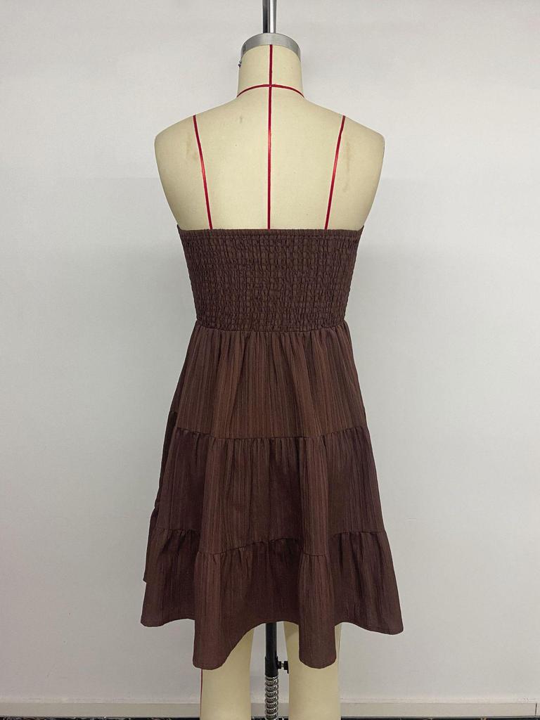 2026 New Summer Ruched Strapless Sleeveless Backless Elegant Women's Mini Dress for Europe & America