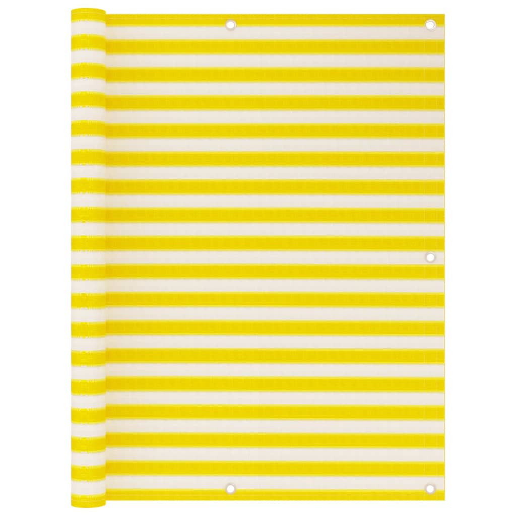 Balcony Privacy Screen Yellow and White 120 x 500 cm HDPE