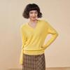 Women's Candy Color V-Neck Cashmere Sweater - Fashionable Knit Base Layer for Autumn/Winter 2025.