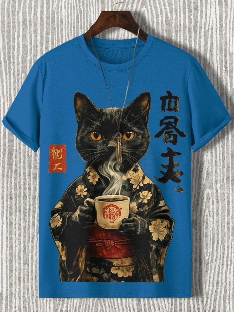 

Мужские футболки с забавными животными и 3D-принтом, футболки с короткими рукавами, топы, рубашки с круглым вырезом, летняя повседневная мужская одежда, одежда 6XL