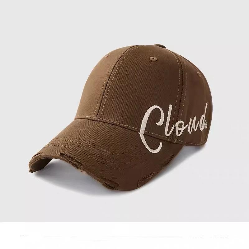 Letter hardtop baseball cap women's new black versatile big head circumference sunshade showing face small baseball cap tide