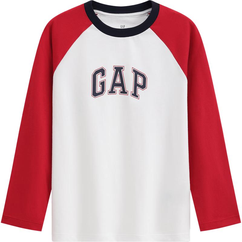 GAP Kids Logo Print Color-Block Raglan Long-Sleeve T-Shirt