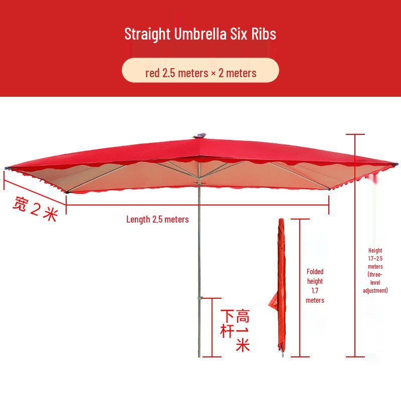 Large Rectangular Folding Patio Umbrella with Canopy Sun Protection